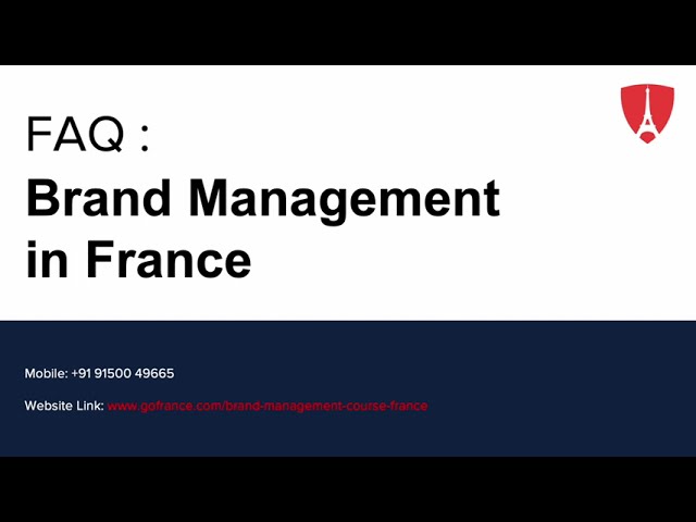 FAQ : Brand management in France