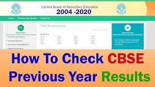 How To Check CBSE Previous Year Results  Check CBS