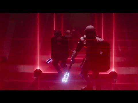 Mando and R-5 Laser Door Fight Scene Storm Troopers | Mandalorian Season 3 Episode 8 Finale