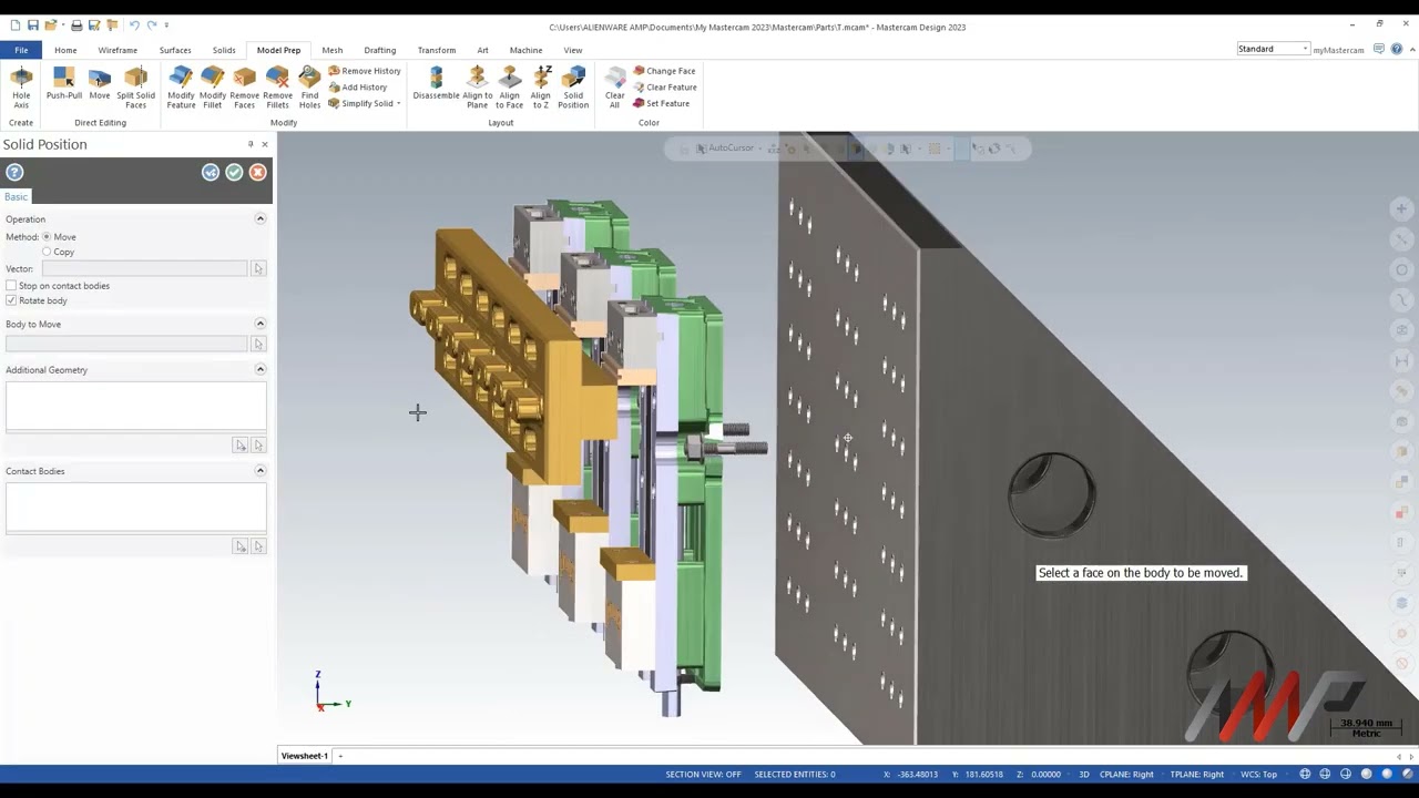New Solid Position tool in Mastercam 2023