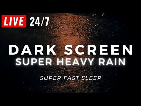 ???? SUPER HEAVY RAIN to Sleep FAST with Dark Screen to Stop Insomnia