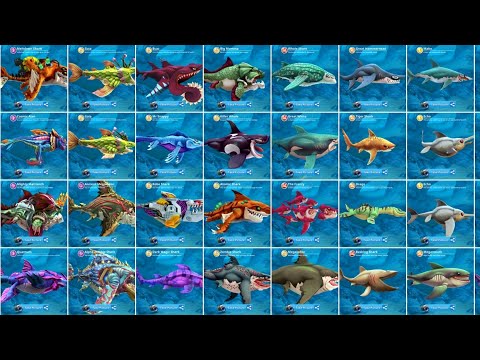 Hungry Shark World All Sharks Unlocked - XXL & Special Sharks