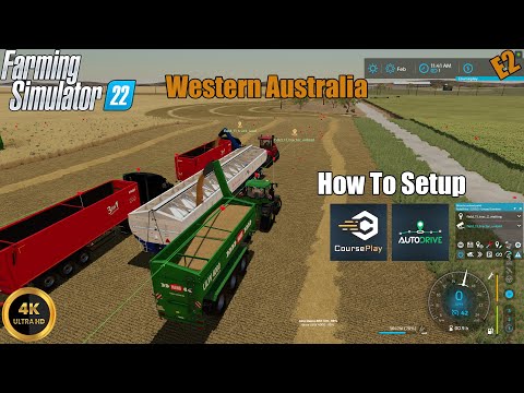 FS22 - Autodrive and Courseplay - Automated Harvest Setup | Australian Mega Farm | episode 2