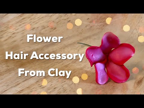 DIY Floral Hair Pick from Clay