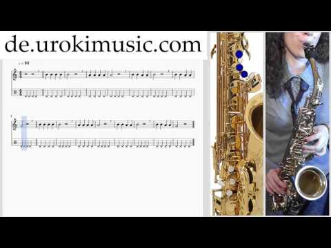 Saxophon Alt Lernen K#1 S#1 U#13 Noten Saxophonunterricht Schule Lied Lehrer Klasse Unterricht Melod