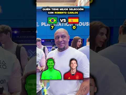 Roberto Carlos elige 🇧🇷 vs 🇪🇸 (100% Objetivo 😂) #fifaworldcup #españa #brasil