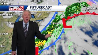 Video: Timeline of when heavy rain moves through Mass.; parts of state under flood watch