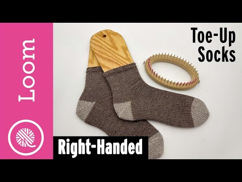 Loom Knit Basic Toe-Up Socks Loom Along | Right Handed | CW Clockwise