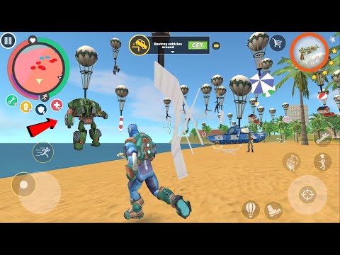 Rope Hero: Vice Town (ROPE HERO WITH BALLOON GUN) Car Robot Fly with a Balloon - Android Gameplay HD