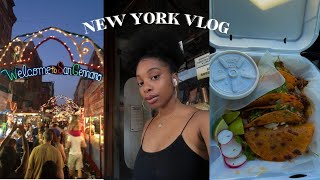 LIFE IN NYC | san gennaro fair, trying birria tacos, taking out my hair & packing