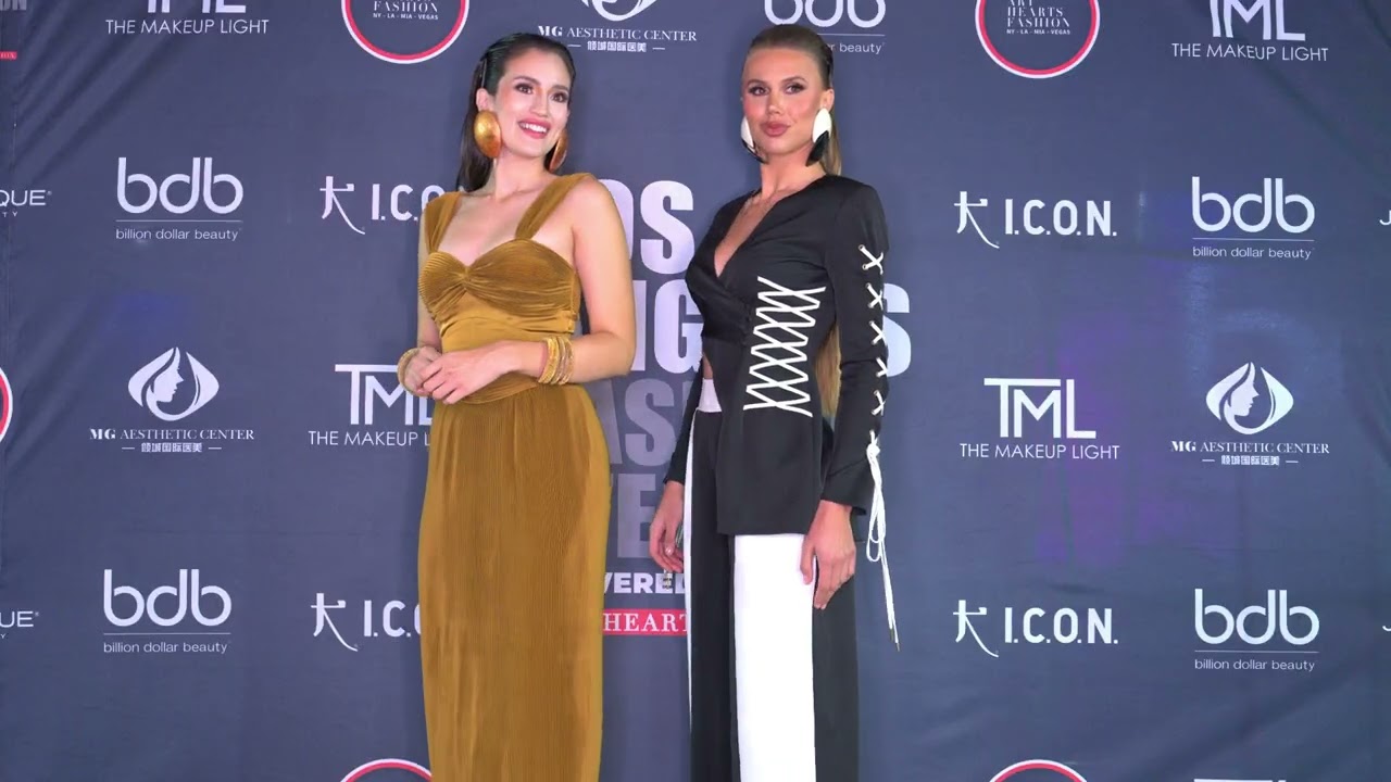 Jacqueline and Eleni pose wearing Fashion Designer Bfyne @ArtHeartsFashion Los Angeles Fashon Week