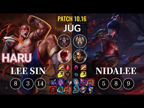 HLE Haru Lee Sin vs Nidalee Jungle - KR Patch 10.16