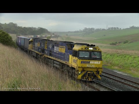 6MP4 TOLL Intermodal Containers In Rain - PoathTV Australian Trains & Railways