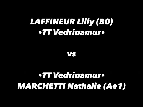 Tennis de Table ·Championnats A francophone· Dames - LAFFINEUR Lilly (B0) v MARCHETTI Nathalie (Ae1)