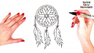 How To Draw A Dream Catcher Step By Step | Dream Catcher Drawing EASY | Super Easy Drawing Tutorials