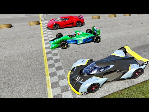 McLaren Ultimate VGT vs Koenigsegg Regera with F1 2004 engine vs Jordan F1 1991 - Old Monza