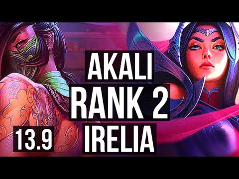 AKALI vs IRELIA (TOP) | Rank 2, 6 solo kills | TR Challenger | 13.9