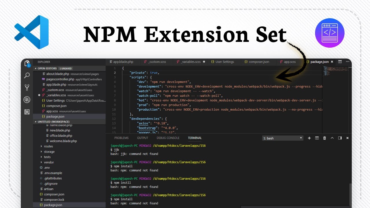 How to install NPM Extension in Visual Studio Code