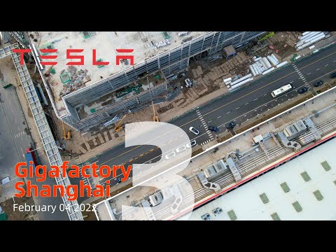 (February 04  2022) Tesla Gigafactory 3 Shanghai 4K Video
