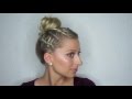 4 Dutch Braids Into A Messy Bun