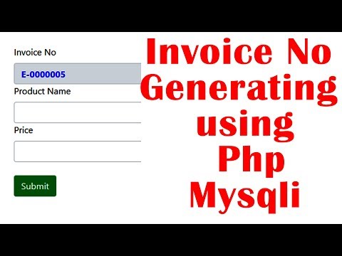 Invoice No Generating using Php Mysql
