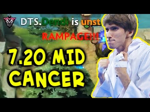 Dendi trying 7.20 mid CANCER — RAMPAGE with Dazzle