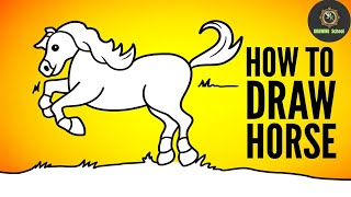 Easy Horse Drawing for Kids | How to Draw a Horse Step by Step | Simple Drawing Tutorial #art