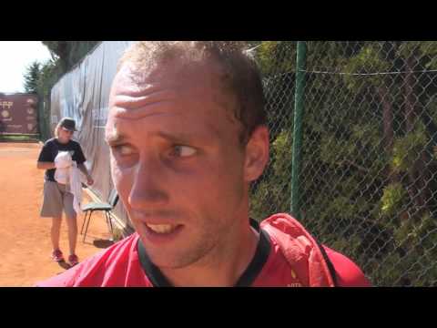 STRABAG Challenger Open 2016: 1R, Interview, Steven Darcis (BEL) vs Fabiano De Paula (BRA) 6:1, 6:4