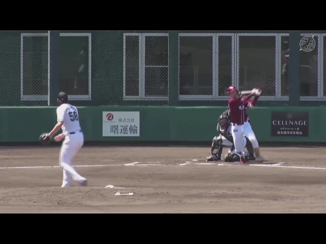 【ファーム】イーグルス・吉野創士 レフト線を破るタイムリー2ベースヒットを放ち同点!! 2025年4月16日 千葉ロッテマリーンズ 対 東北楽天ゴールデンイーグルス