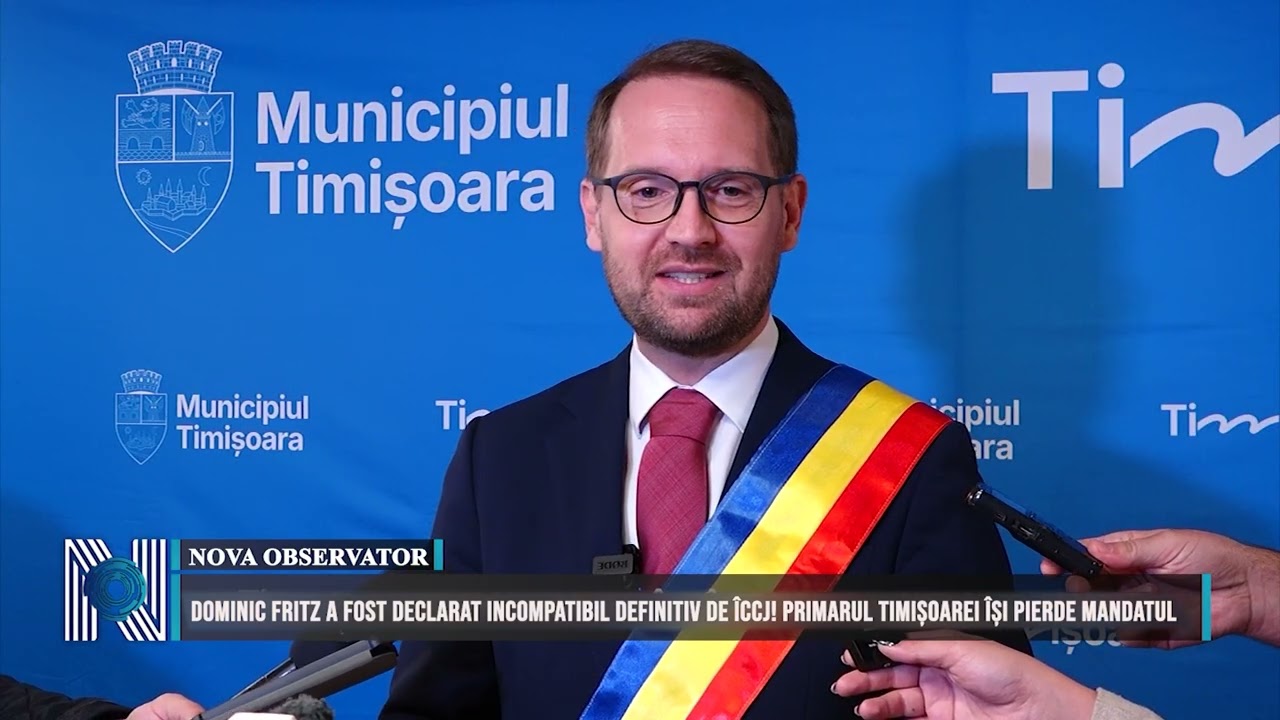 Dominic Fritz a fost declarat incompatibil definitiv de ÎCCJ! Primarul Timișoarei își pierde mandatul