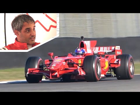 Juan Pablo Montoya drives a Ferrari F1 F2008 at Mugello Circuit | EPIC V8 Engine Sound!