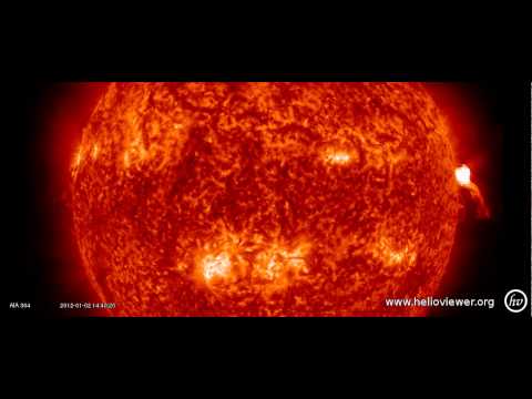 Farside eruption recorded by Solar Dynamics Observatory on January 2nd, 2012