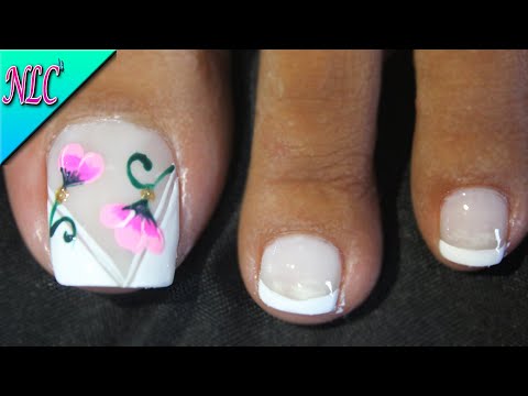 DISEÑO DE UÑAS FLORES Y FRANCÉS ¡FÁCIL DE HACER! – FLOWERS NAIL ART – FRENCH NAIL ART – NLC