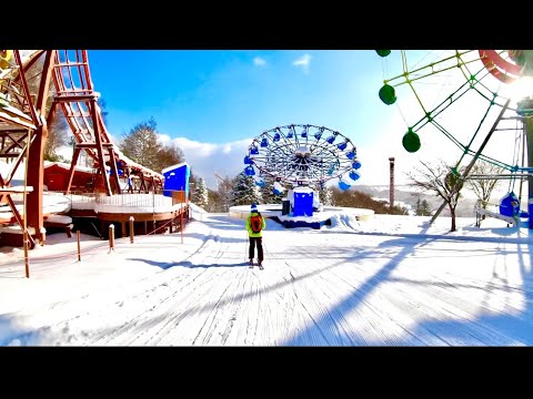 Rusutsu resort Japan | a steep run to the Rusutsu amusement park, Giant course, ルスツリゾート, Hokkaido