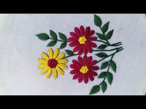 Most Beautiful Hand Embroidery Flower Design || 