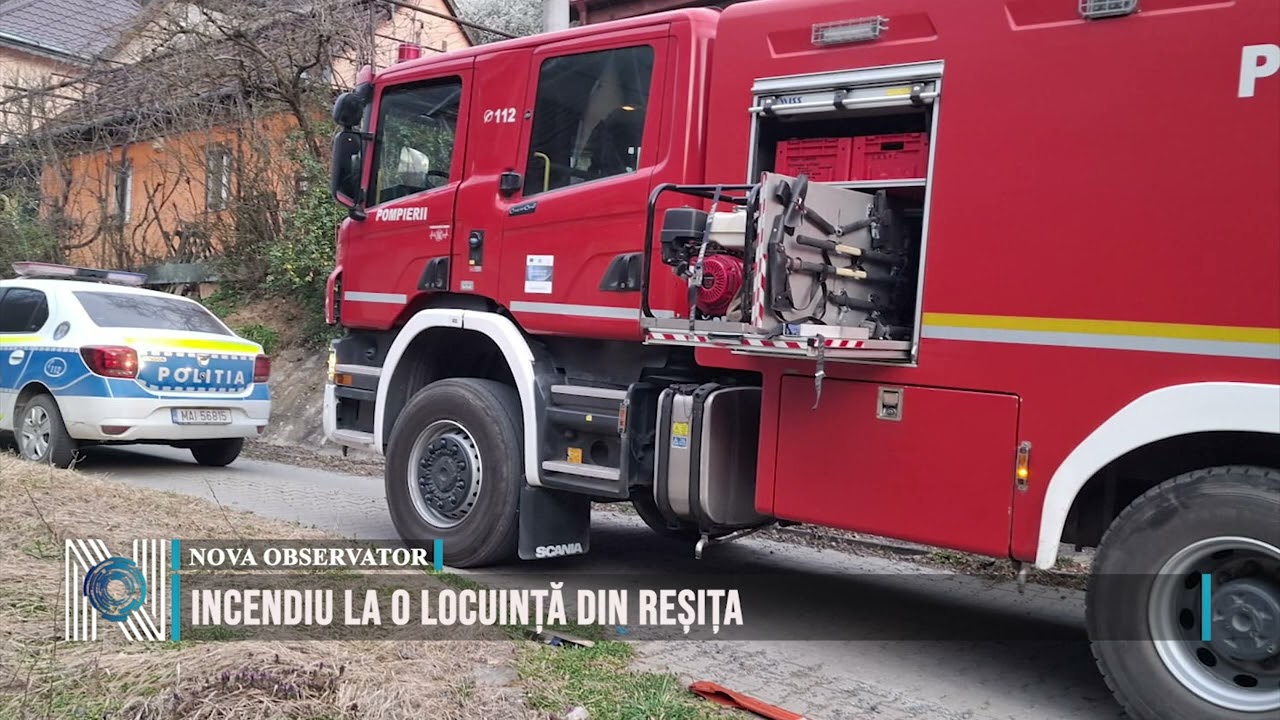 Incendiu la o locuință din Reșița