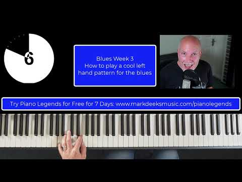 How to Play a cool left hand blues pattern - Play Piano in 30 Seconds