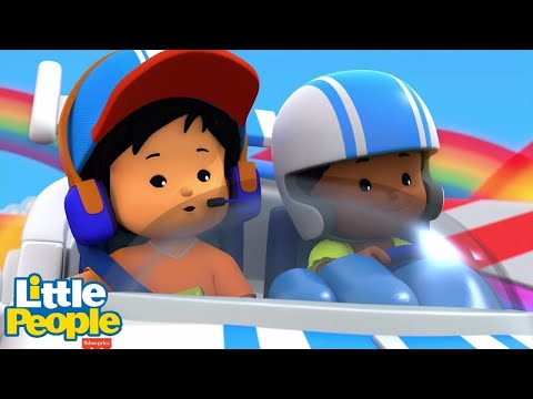 Racing On Rainbows!🌈⭐ Little People – Fisher-Price ⭐ Compilation - Kids TV Series, Kingdom Kids Zone - Little People - Fisher Price