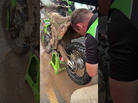 First winner in GNCC history to swap a tire mid race! 48 seconds for the full pit and tire change