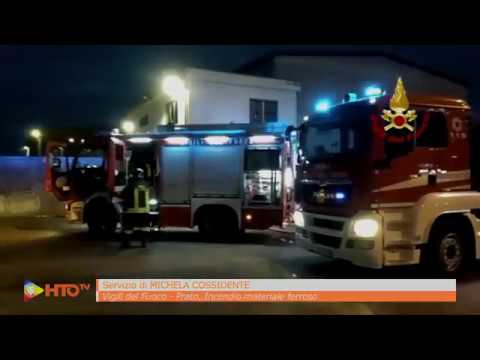 Vigili del Fuoco - Prato, Incendio materiale ferroso - www.HTO.tv