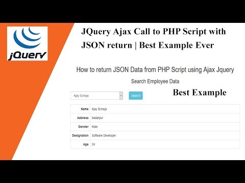 JQuery Ajax Call to PHP Script with JSON return | Best Example Ever 