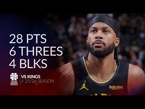 Moses Moody 28 pts 6 threes 4 blks vs Kings 25/26 season