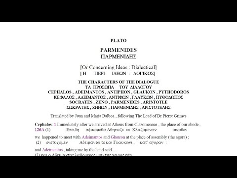Live Reading: Plato, Parmenides (126A - 129B)