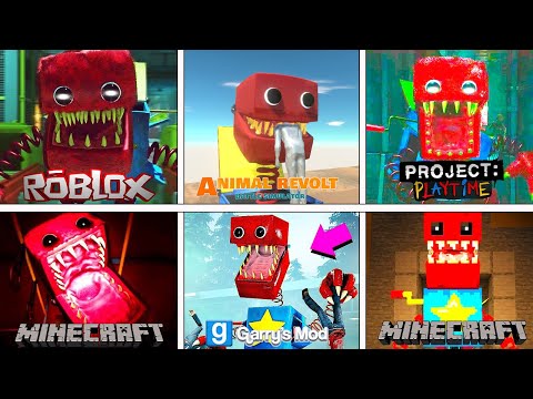 Project Playtime Boxy Boo VS Minecraft PE VS ARBS VS Garry's mod VS Roblox!