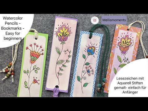 Watercolor Pencils Bookmarks-Lesezeichen