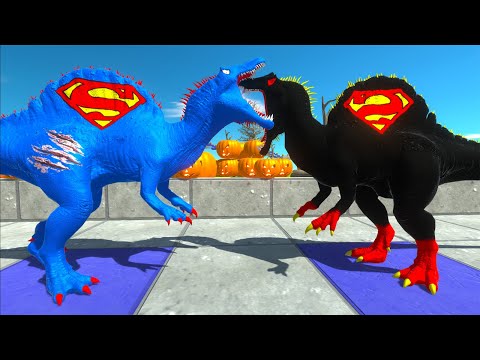 SUPERMAN SPINOSAURUS vs DARK SUPERMAN SPINOSAURUS DEATH RUN - Animal Revolt Battle Simulator