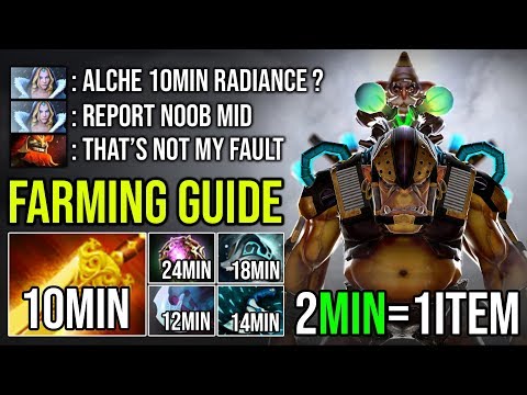 Ultimate Farming Guide 10Min Radiance [Alchemist] Top Pro 8000 MMR EU with 1Item Per 2Min - DotA 2