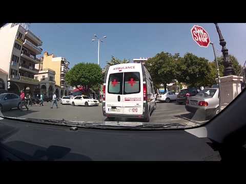 Entering Tripoli from A7 (Moreas) motorway (freeway / motorway & city driving) - onboard camera