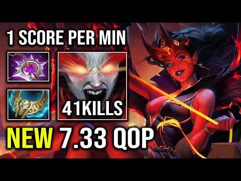 How to Instant 1 Shot Everyone with Late Game Hyper Carry 1 Score Per Minute Queen of Pain Dota 2