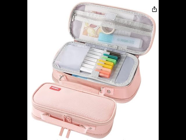 Vídeo relacionado con Estuche rígido para lápices, caja de gran capacidad y doble capa, caja organizadora con temática de dibujos animados